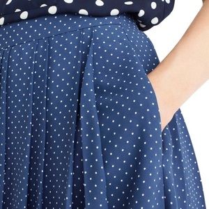 J. Crew double pleat polka dot skirt